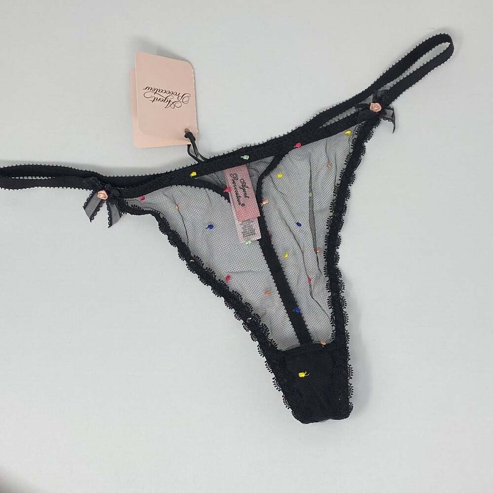 Agent Provocateur Poppie Black Multi Thong AP3 Medium NWT